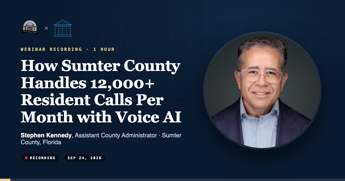 Recording Available: How Sumter County Handles 12,000+ Resident Calls Per Month with Voice AI